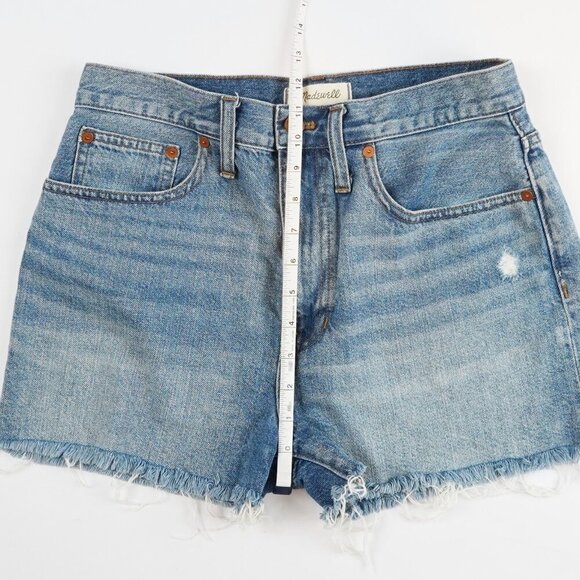 Madewell The Dadjean Denim Cutoff Jean Short Medium Wash  - Size 27 - Picture 5 of 7